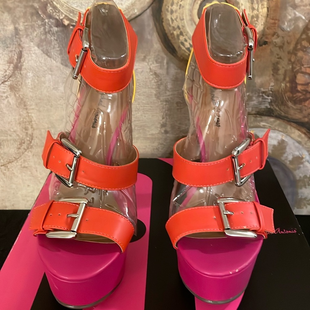 Michael Antonio Trudi Orange PU Heels